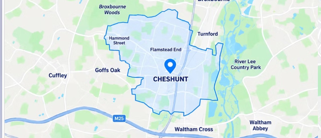 Cheshunt lesson area map