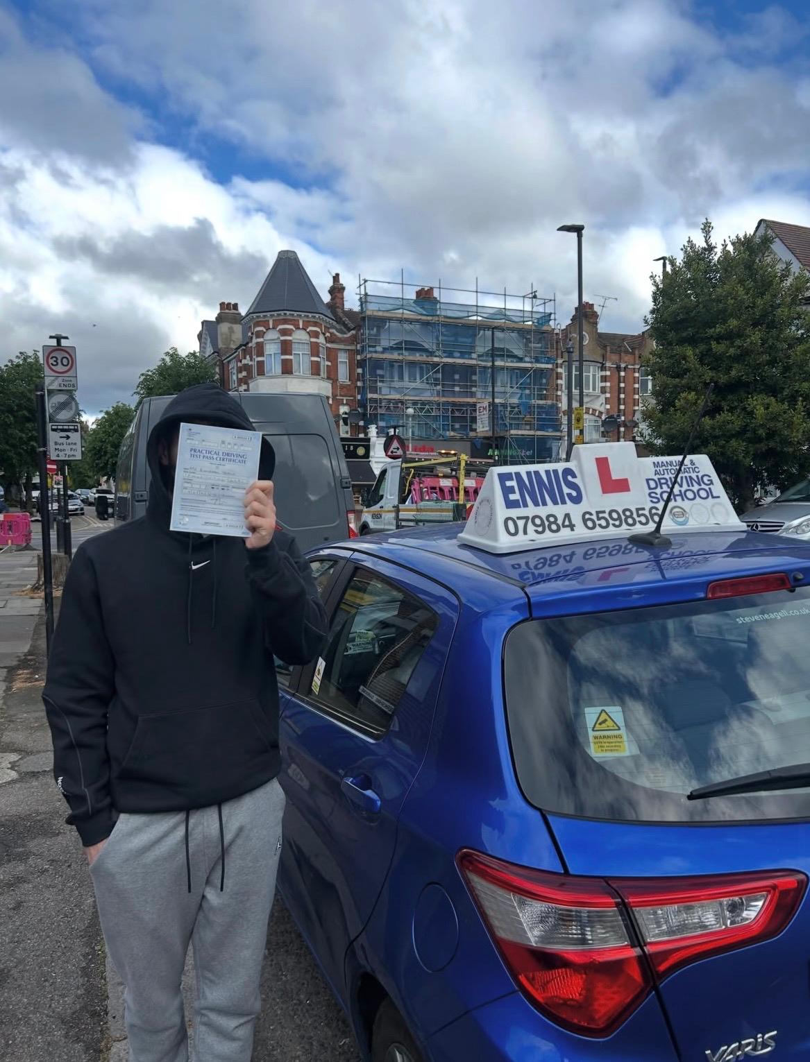 Ennis Driving School pupil celebrating a driving test pass, photo 16