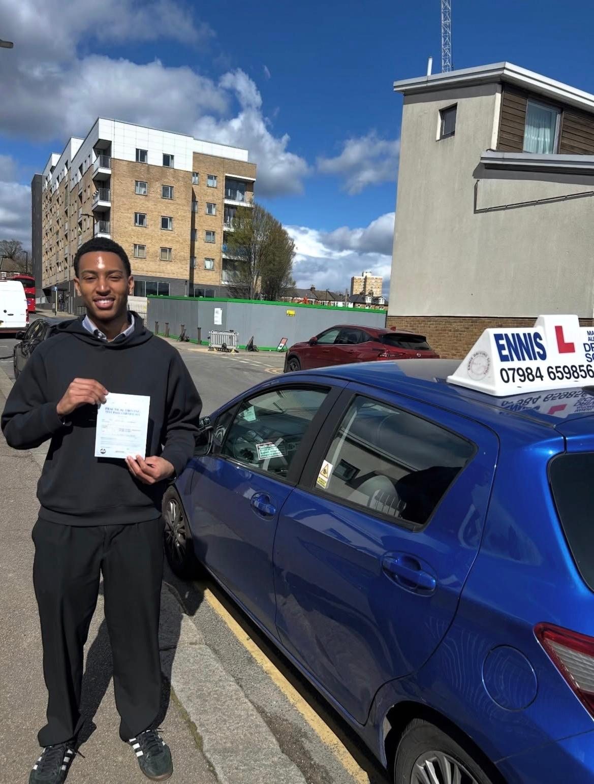 Ennis Driving School pupil celebrating a driving test pass, photo 5