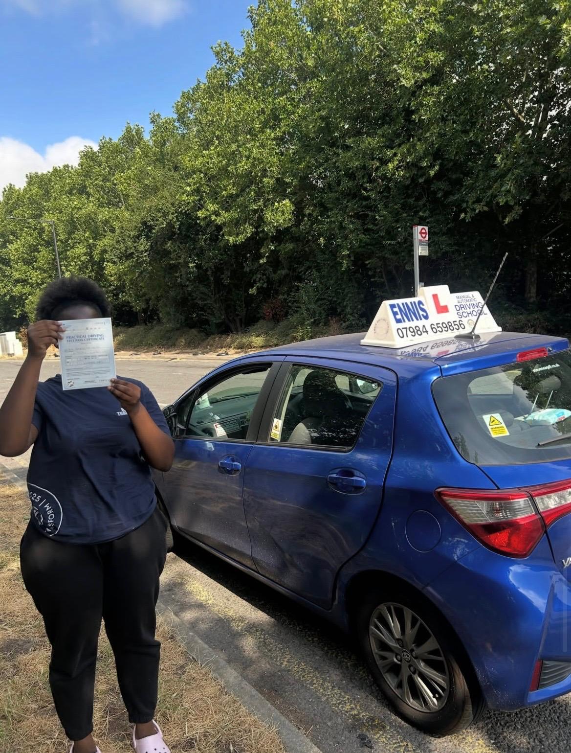 Ennis Driving School pupil celebrating a driving test pass, photo 9